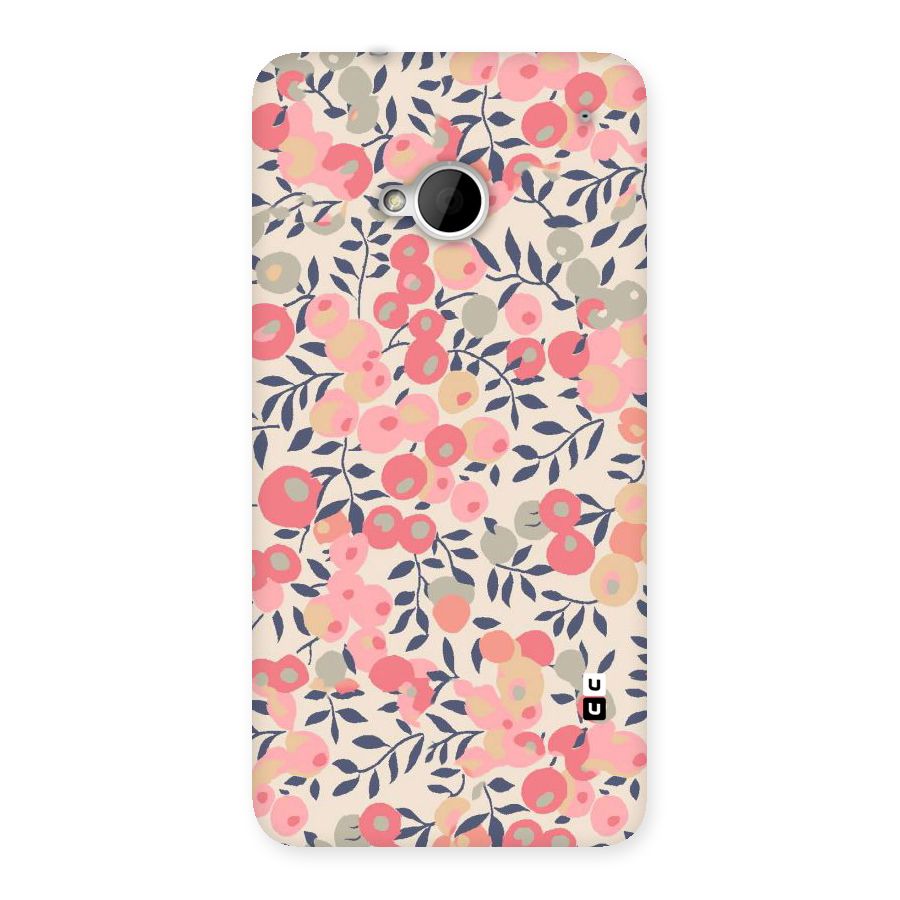 Pink Leaf Pattern Back Case for HTC One M7