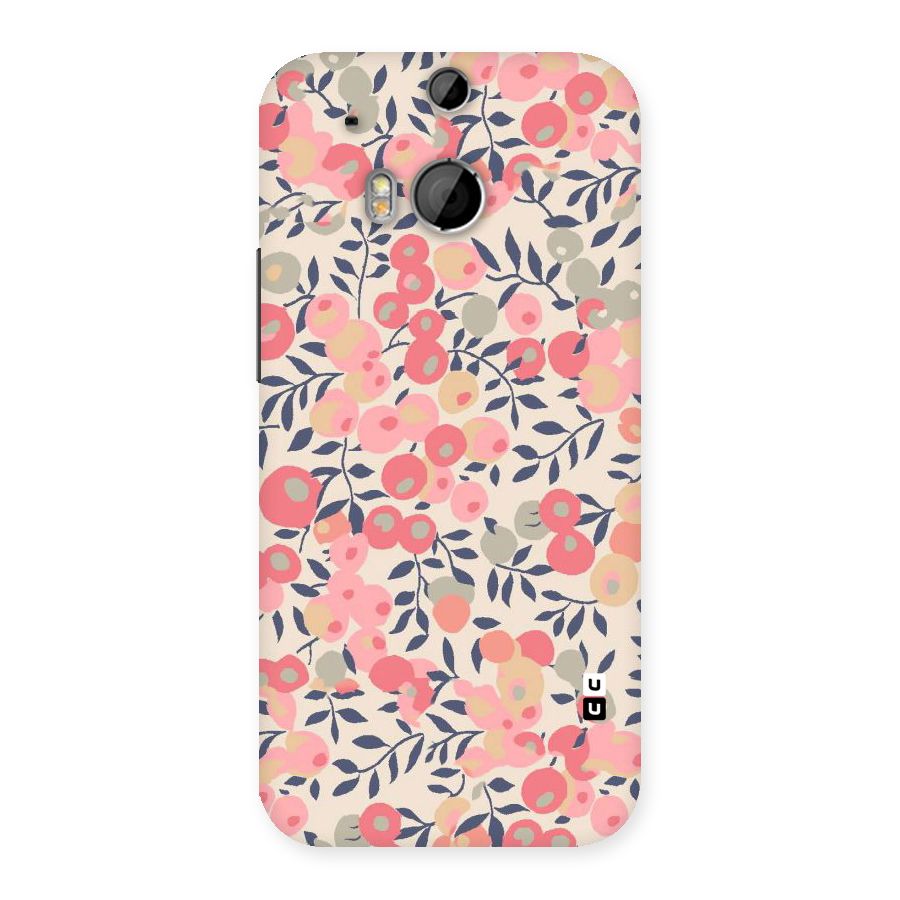 Pink Leaf Pattern Back Case for HTC One M8