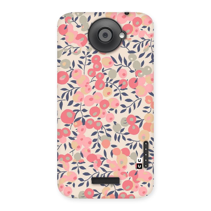 Pink Leaf Pattern Back Case for HTC One X