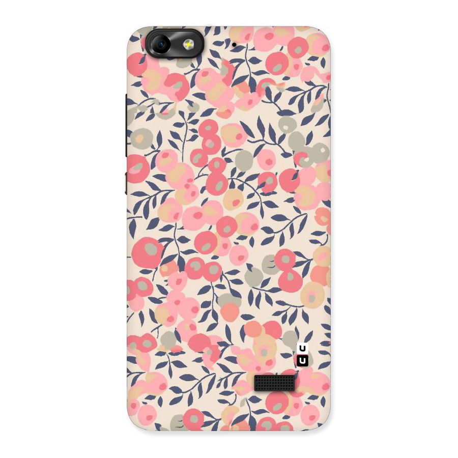Pink Leaf Pattern Back Case for Honor 4C