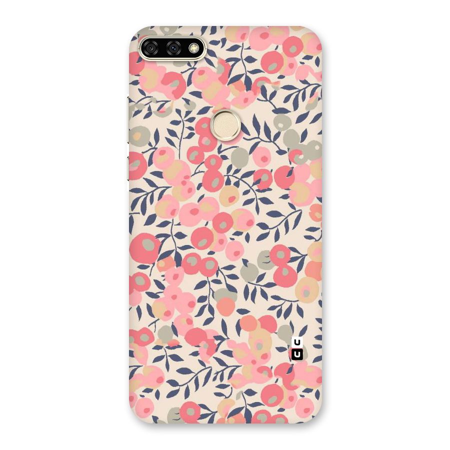 Pink Leaf Pattern Back Case for Honor 7A
