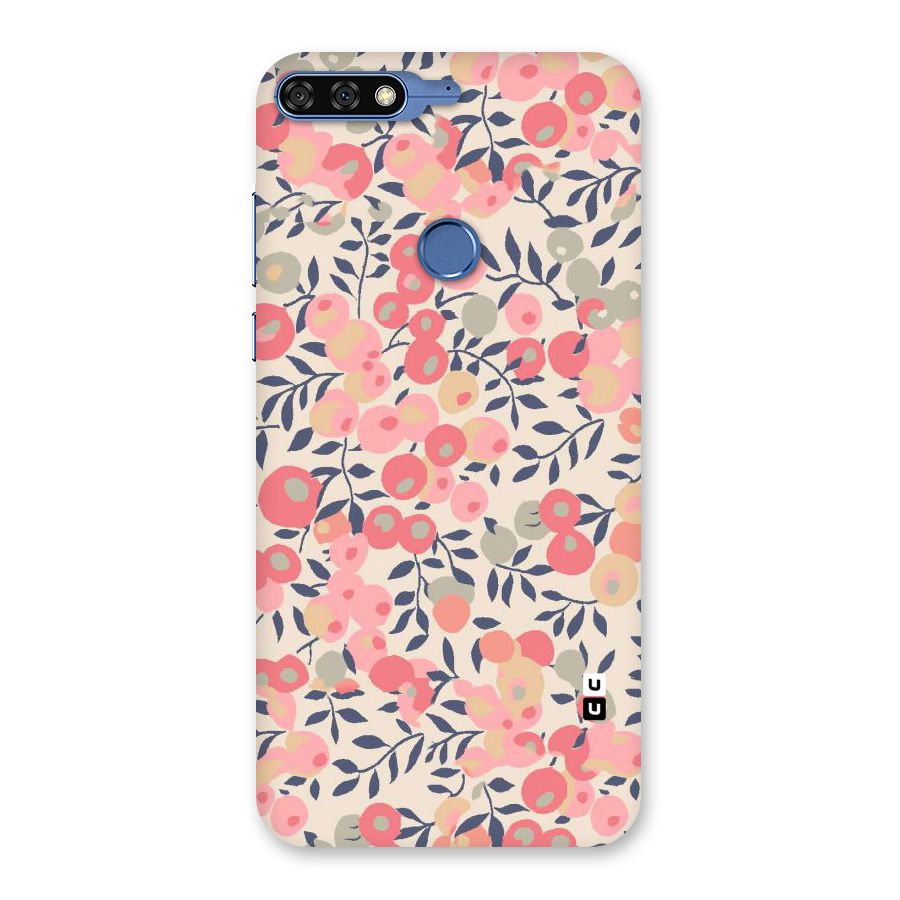 Pink Leaf Pattern Back Case for Honor 7C