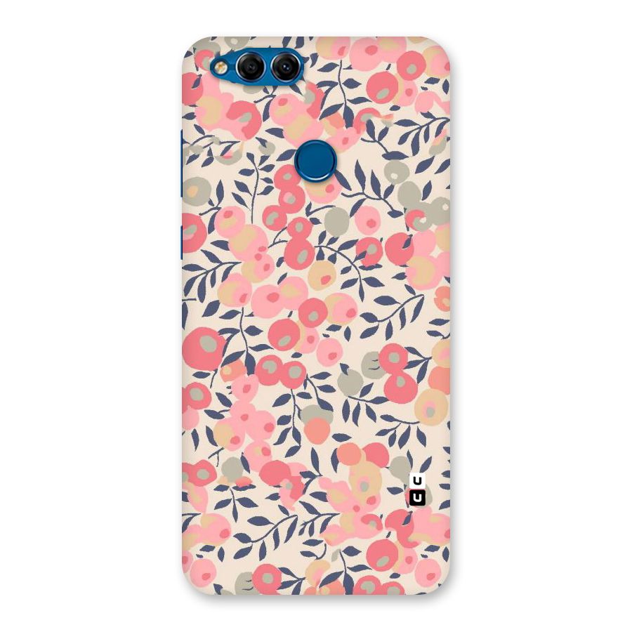 Pink Leaf Pattern Back Case for Honor 7X