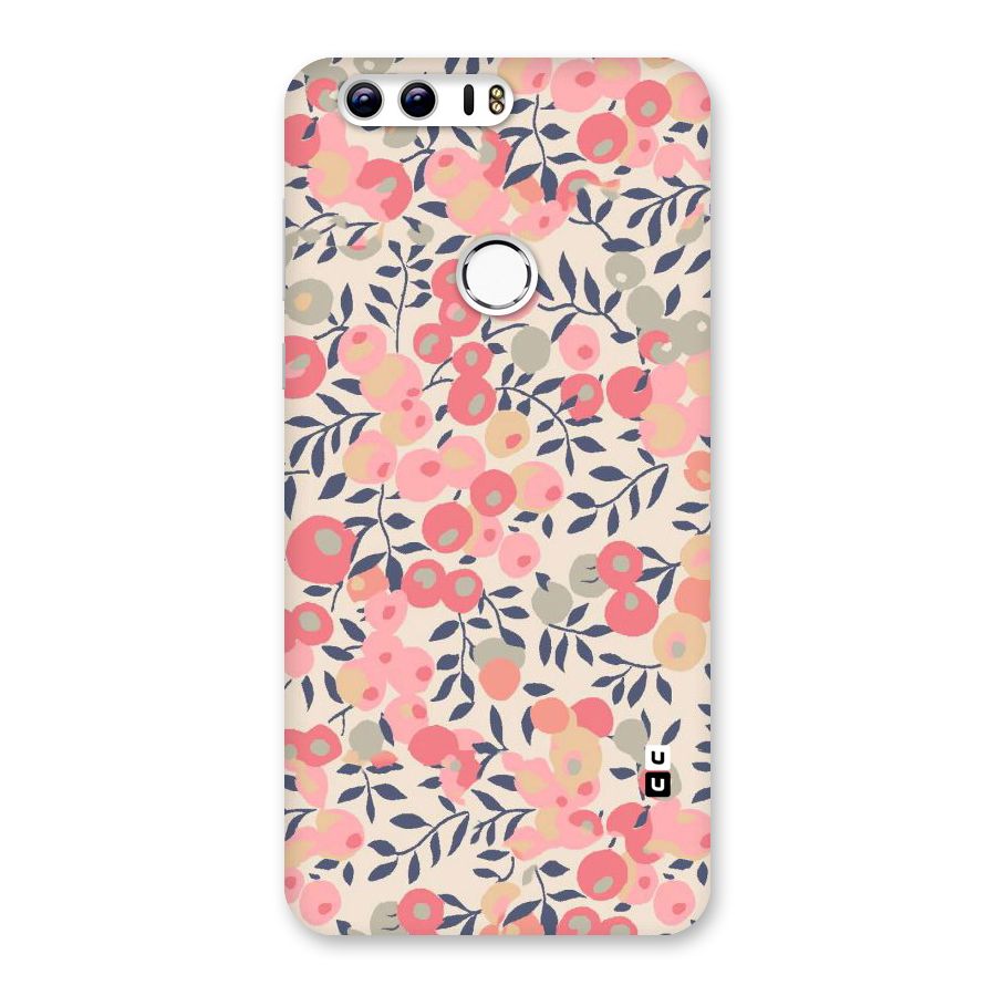 Pink Leaf Pattern Back Case for Honor 8