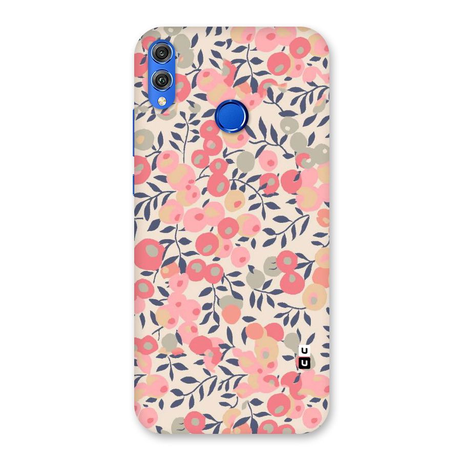 Pink Leaf Pattern Back Case for Honor 8X