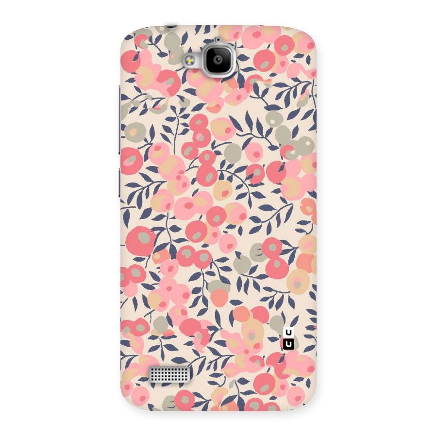 Pink Leaf Pattern Back Case for Honor Holly