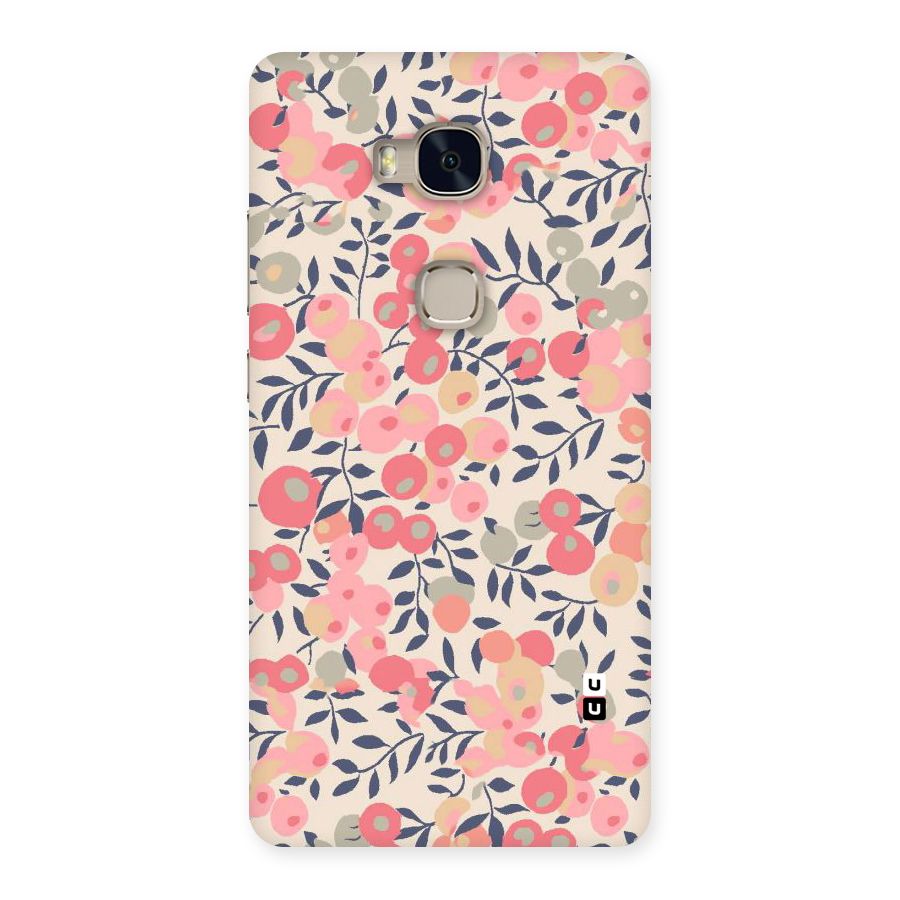 Pink Leaf Pattern Back Case for Huawei Honor 5X