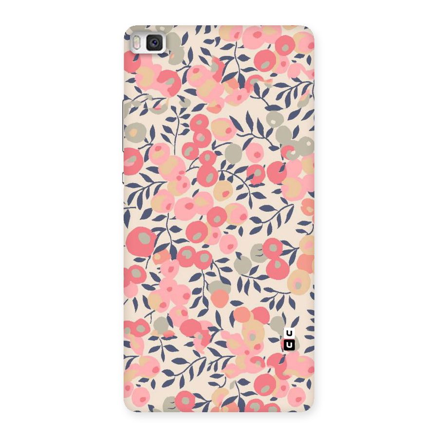 Pink Leaf Pattern Back Case for Huawei P8