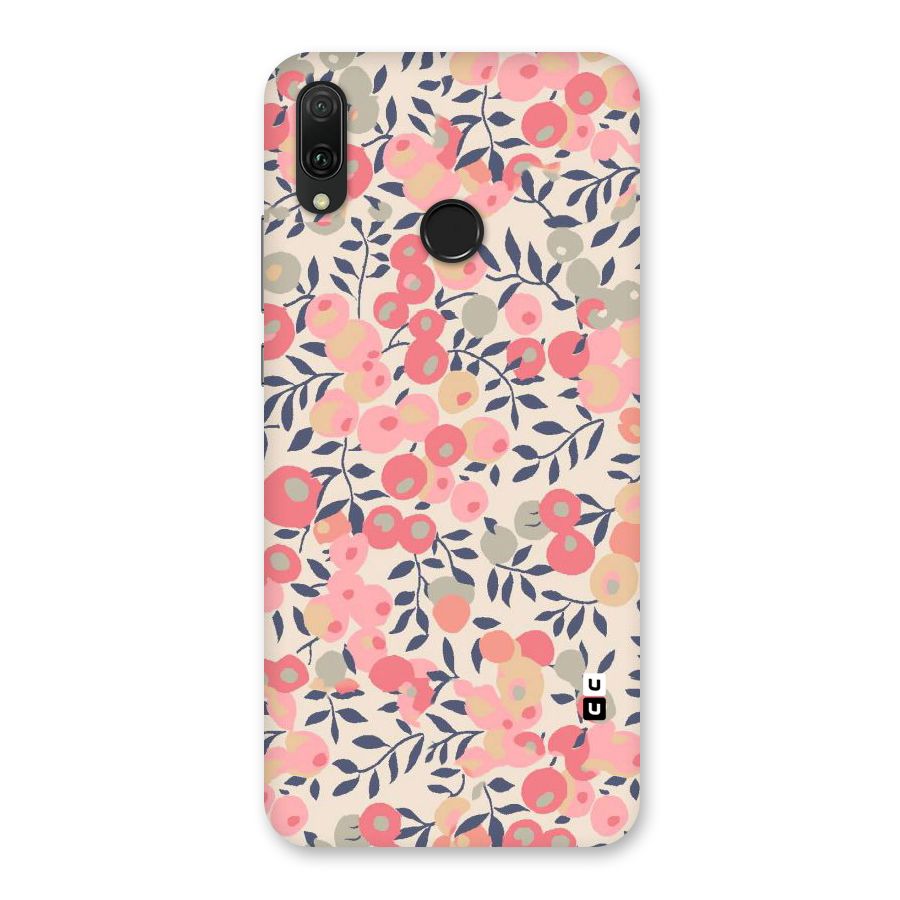 Pink Leaf Pattern Back Case for Huawei Y9 (2019)