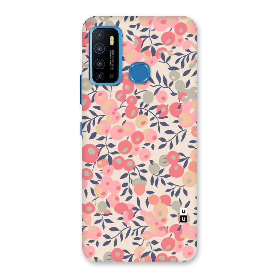 Pink Leaf Pattern Back Case for Infinix Hot 9