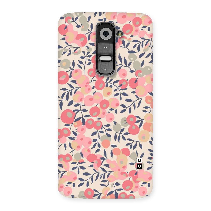 Pink Leaf Pattern Back Case for LG G2