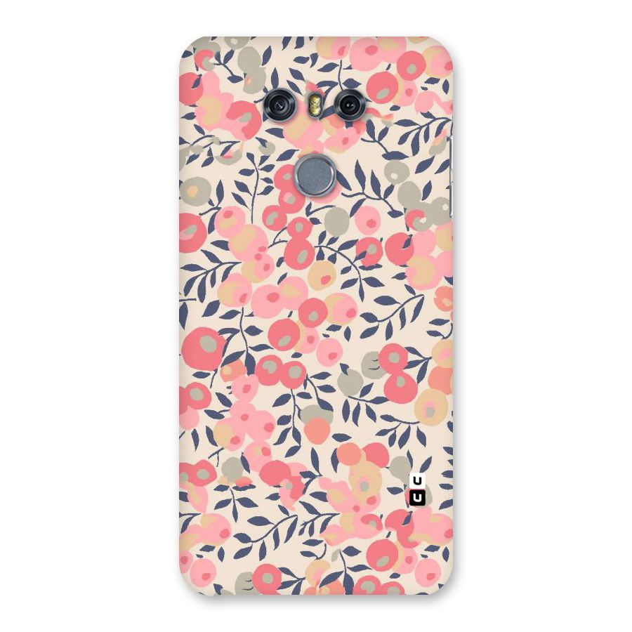 Pink Leaf Pattern Back Case for LG G6