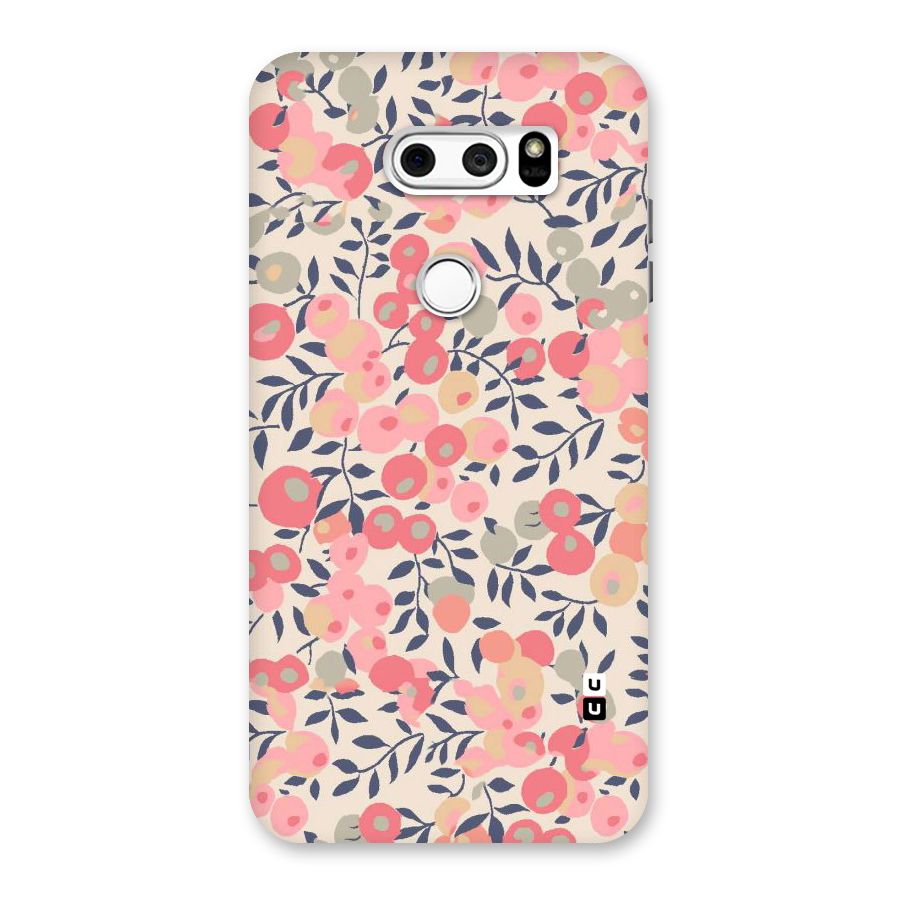 Pink Leaf Pattern Back Case for LG V30