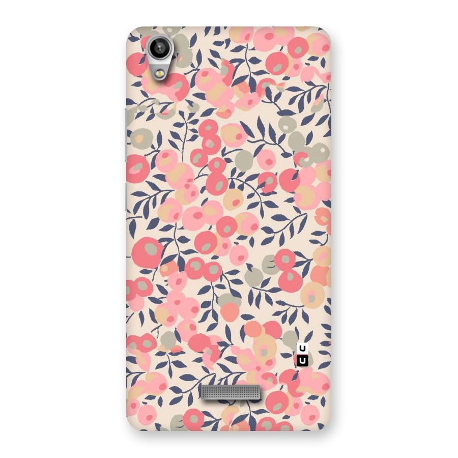 Pink Leaf Pattern Back Case for Lava-Pixel-V1