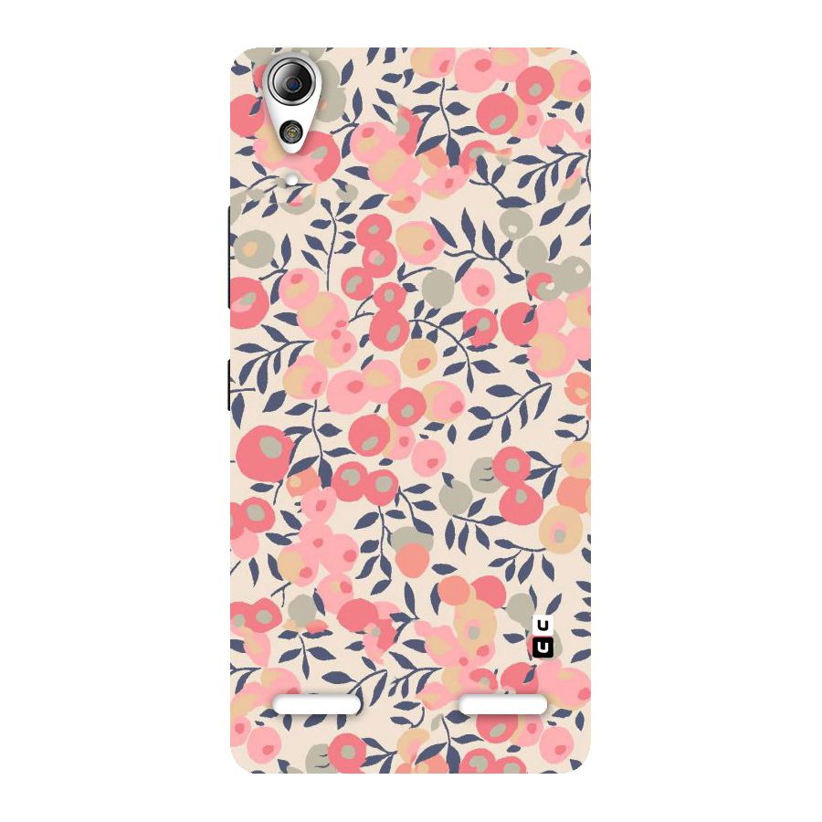 Pink Leaf Pattern Back Case for Lenovo A6000