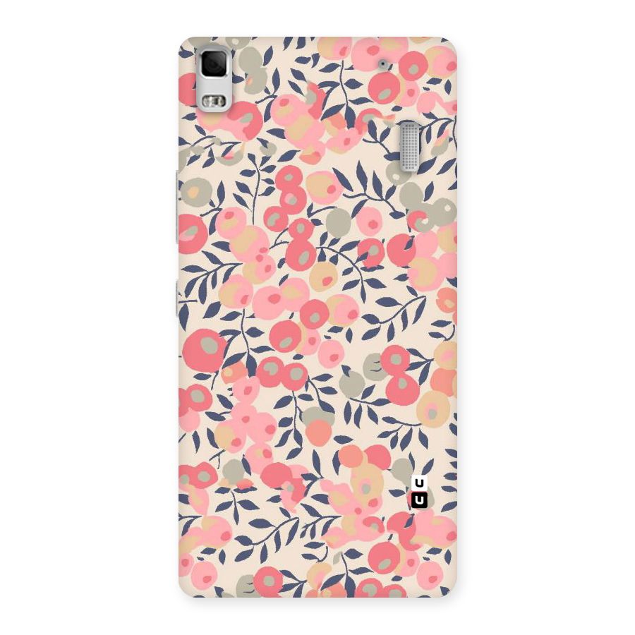 Pink Leaf Pattern Back Case for Lenovo K3 Note