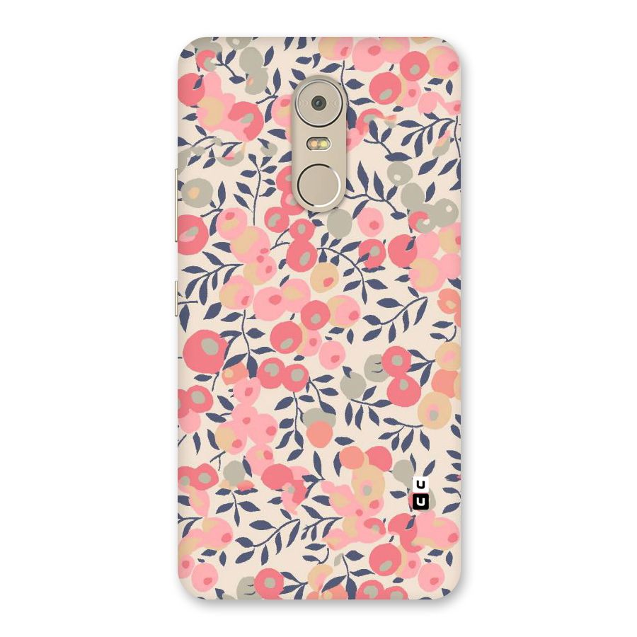 Pink Leaf Pattern Back Case for Lenovo K6 Note