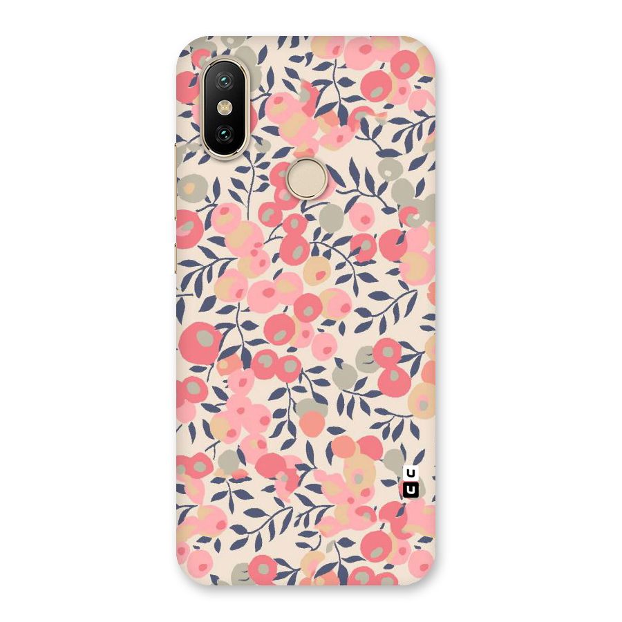 Pink Leaf Pattern Back Case for Mi A2