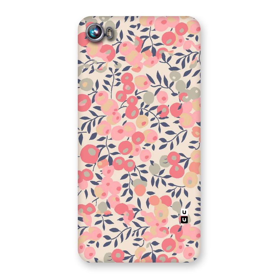 Pink Leaf Pattern Back Case for Micromax Canvas Fire 4 A107