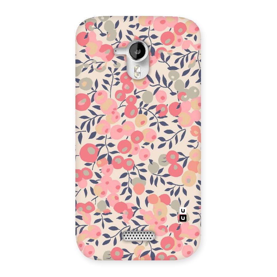 Pink Leaf Pattern Back Case for Micromax Canvas HD A116
