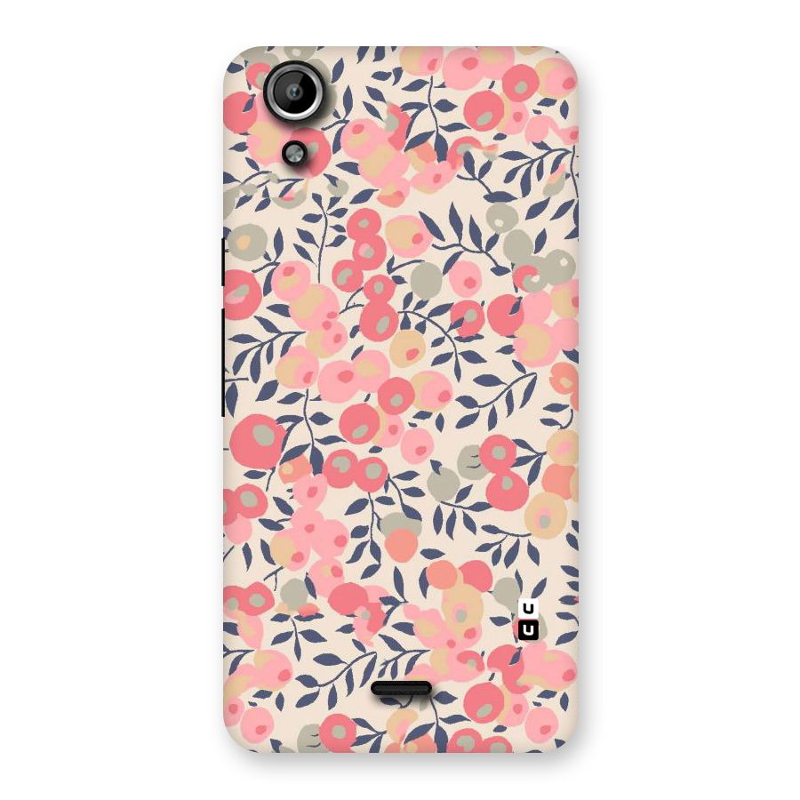 Pink Leaf Pattern Back Case for Micromax Canvas Selfie Lens Q345