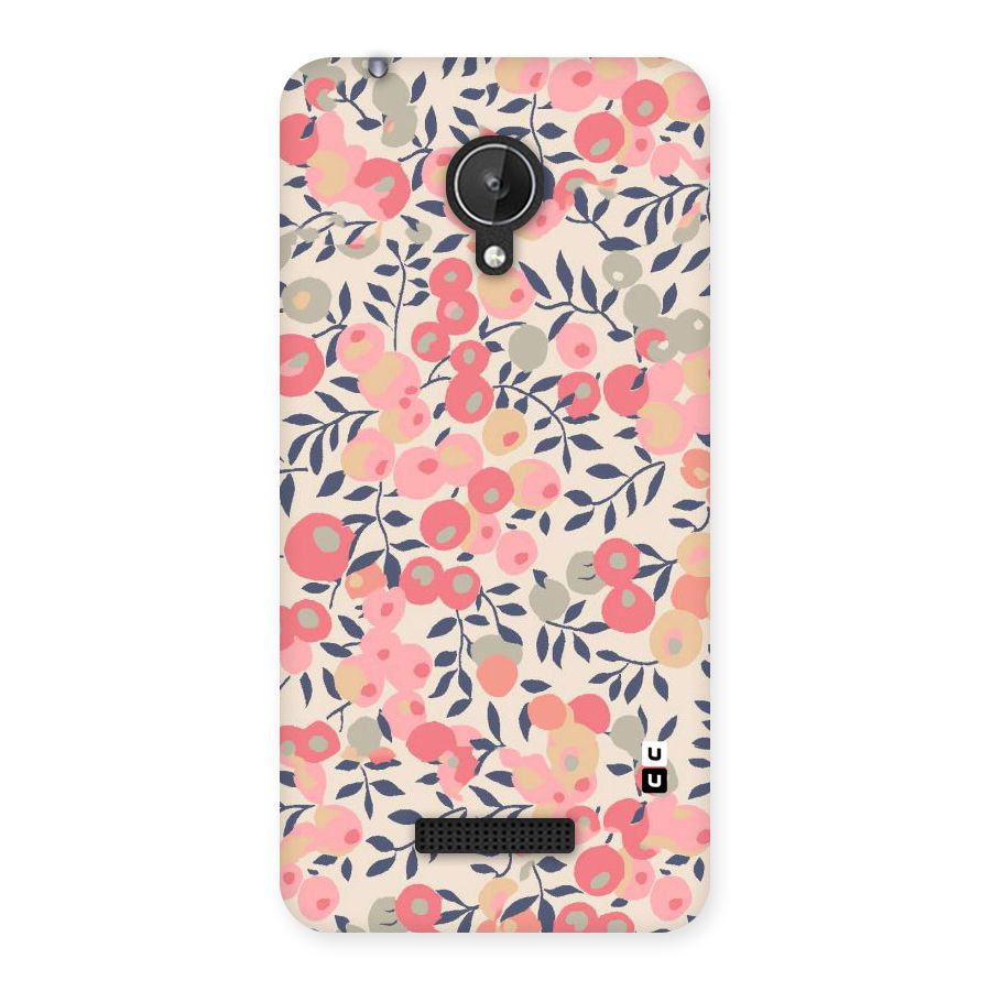 Pink Leaf Pattern Back Case for Micromax Canvas Spark Q380