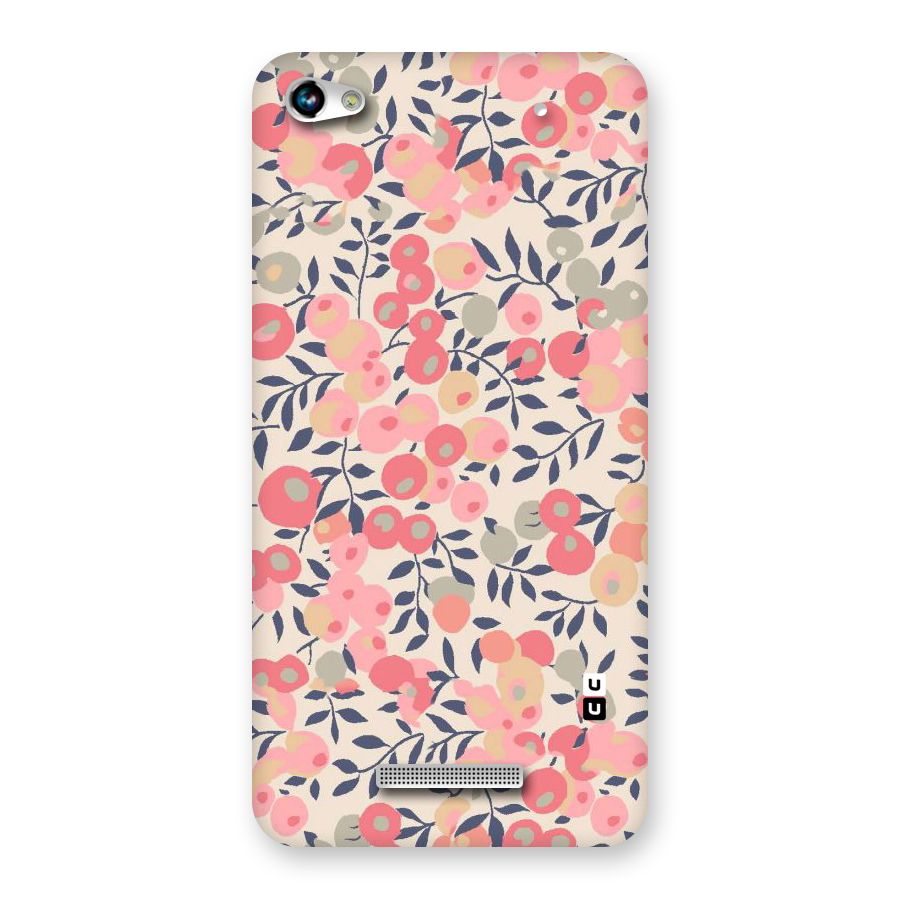 Pink Leaf Pattern Back Case for Micromax Hue 2