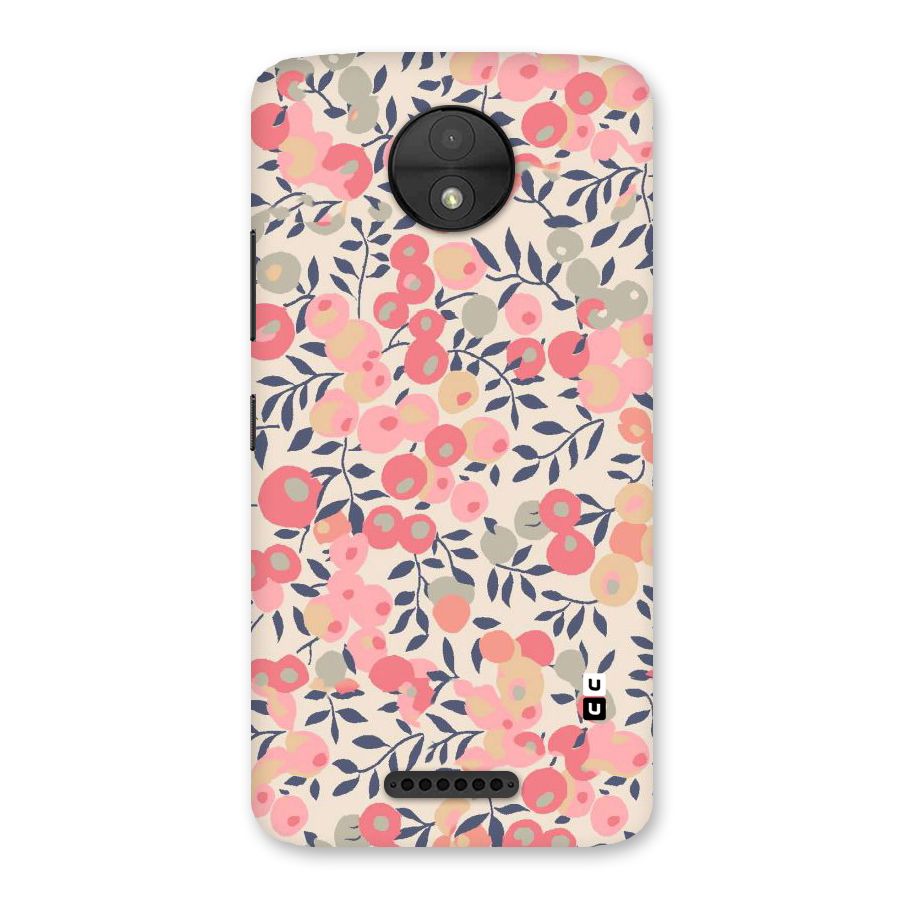 Pink Leaf Pattern Back Case for Moto C