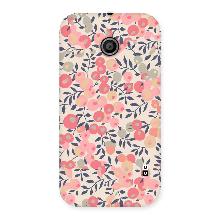 Pink Leaf Pattern Back Case for Moto E