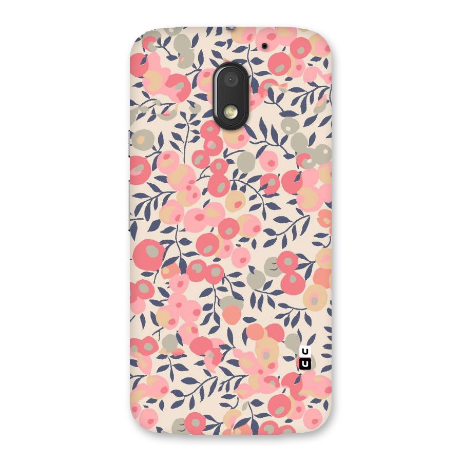 Pink Leaf Pattern Back Case for Moto E3 Power