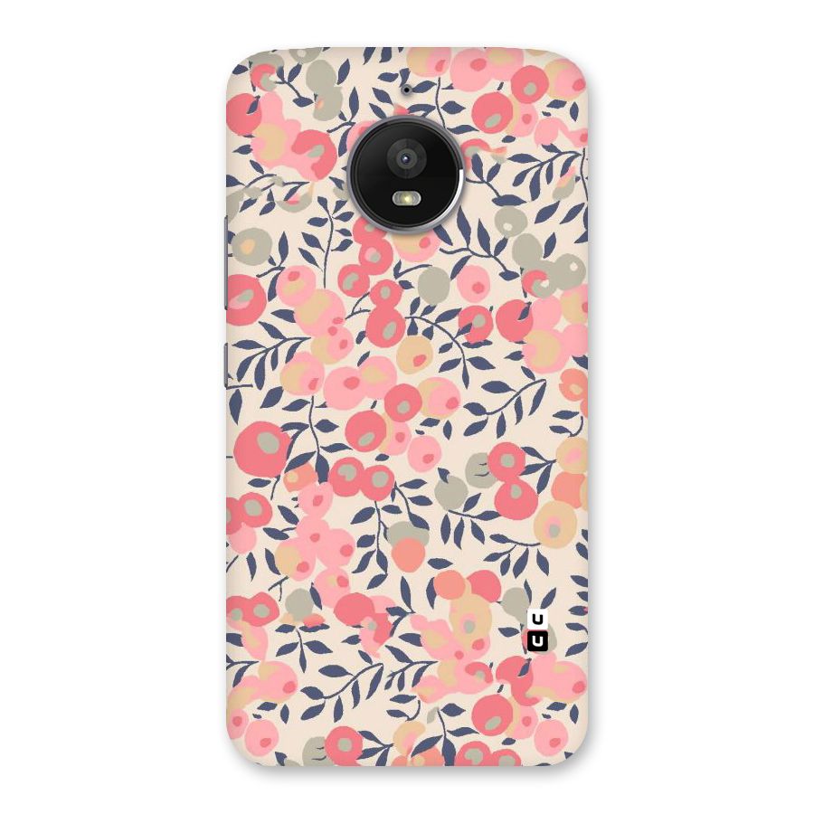 Pink Leaf Pattern Back Case for Moto E4 Plus