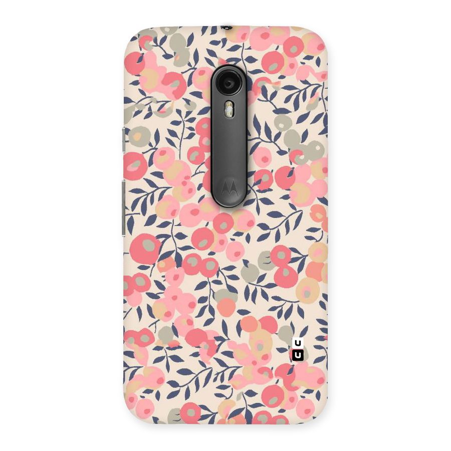 Pink Leaf Pattern Back Case for Moto G3