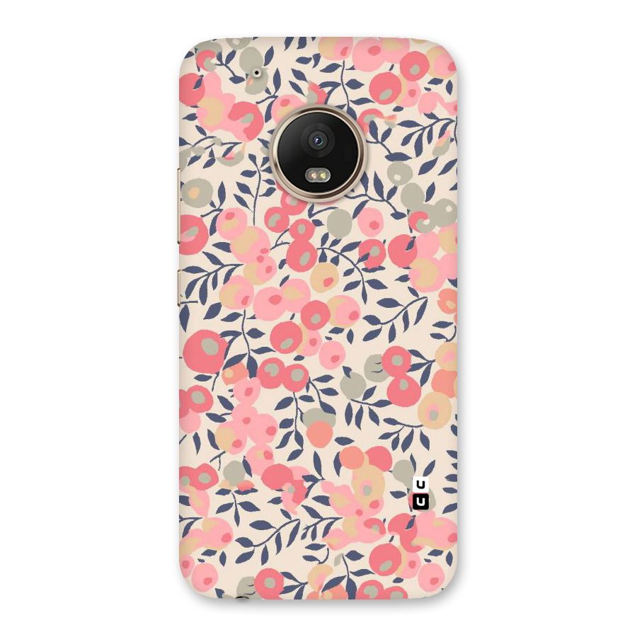 Pink Leaf Pattern Back Case for Moto G5 Plus