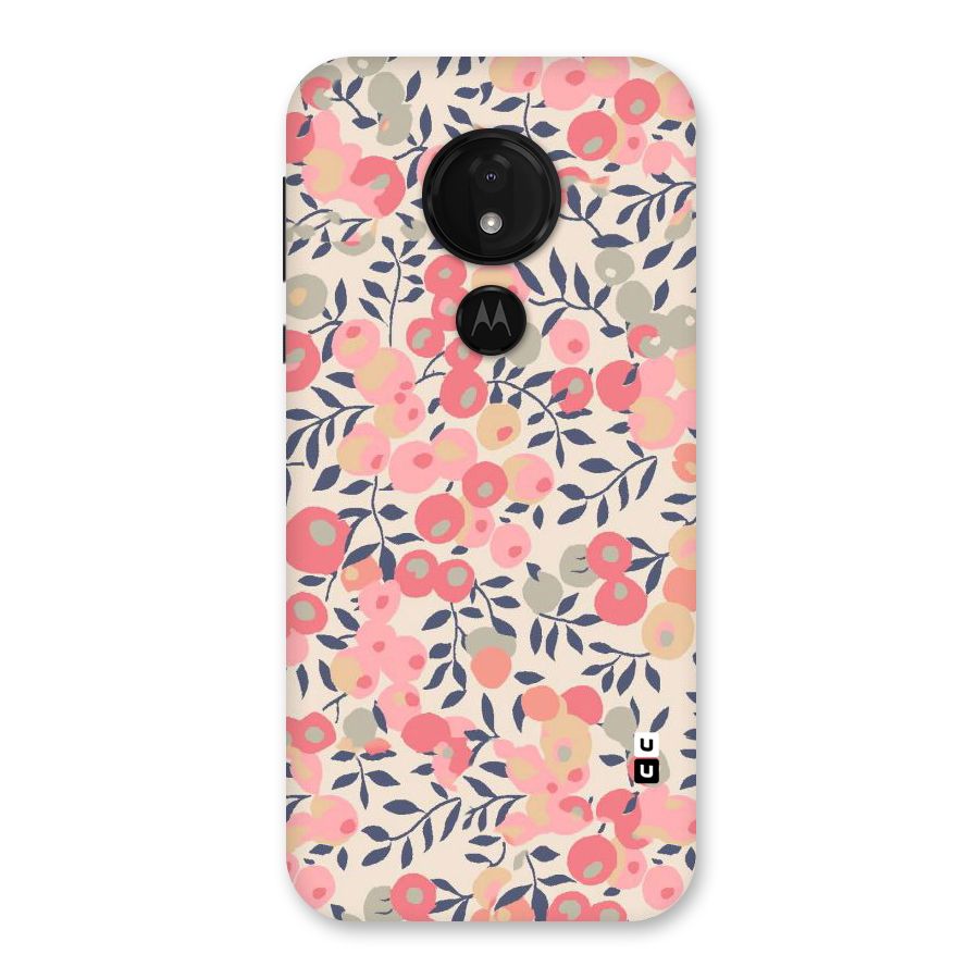 Pink Leaf Pattern Back Case for Moto G7 Power