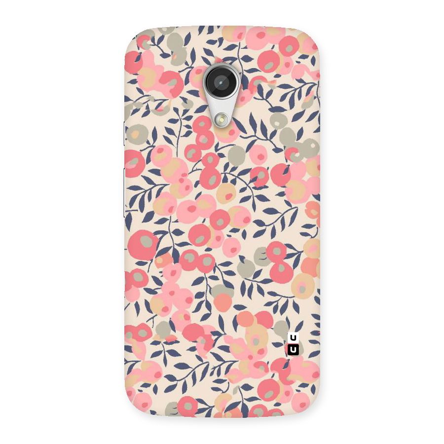 Pink Leaf Pattern Back Case for Moto G 2nd Gen