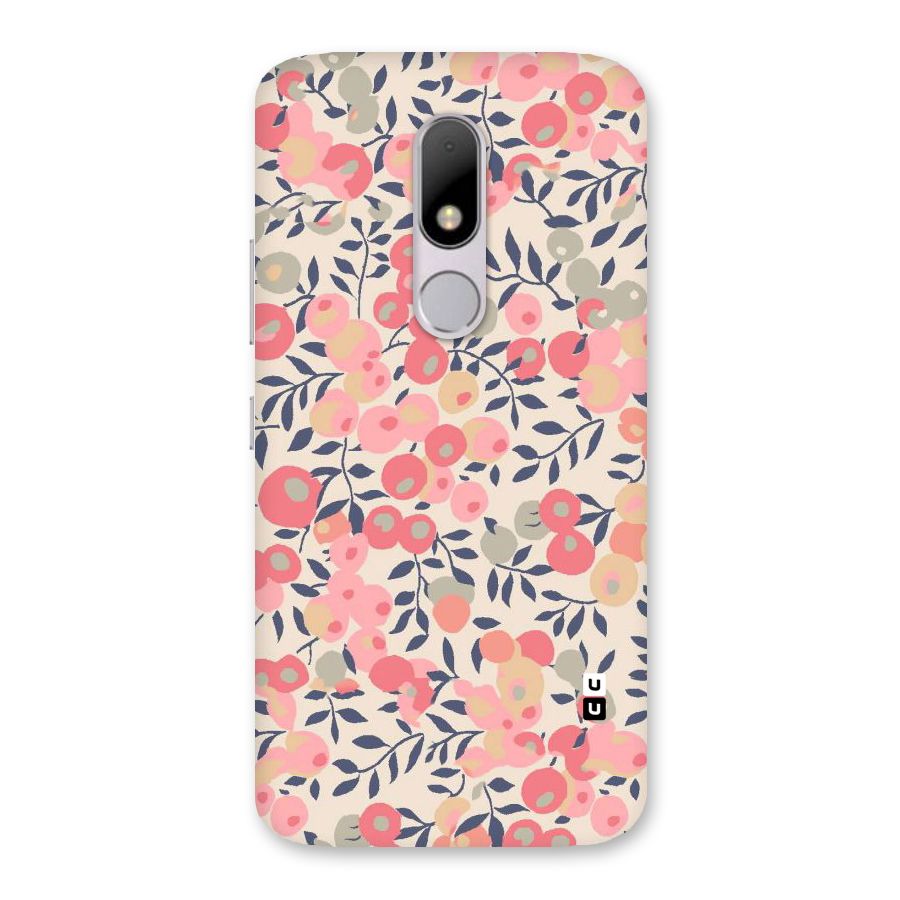 Pink Leaf Pattern Back Case for Moto M