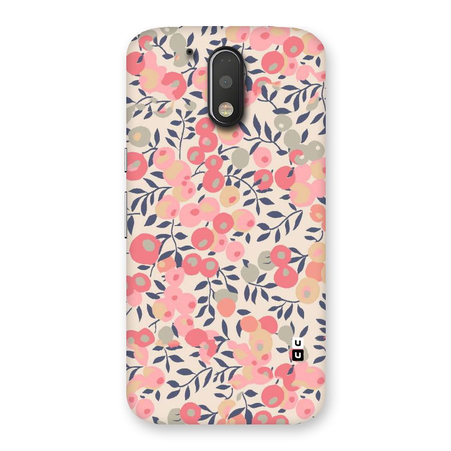 Pink Leaf Pattern Back Case for Motorola Moto G4 Plus