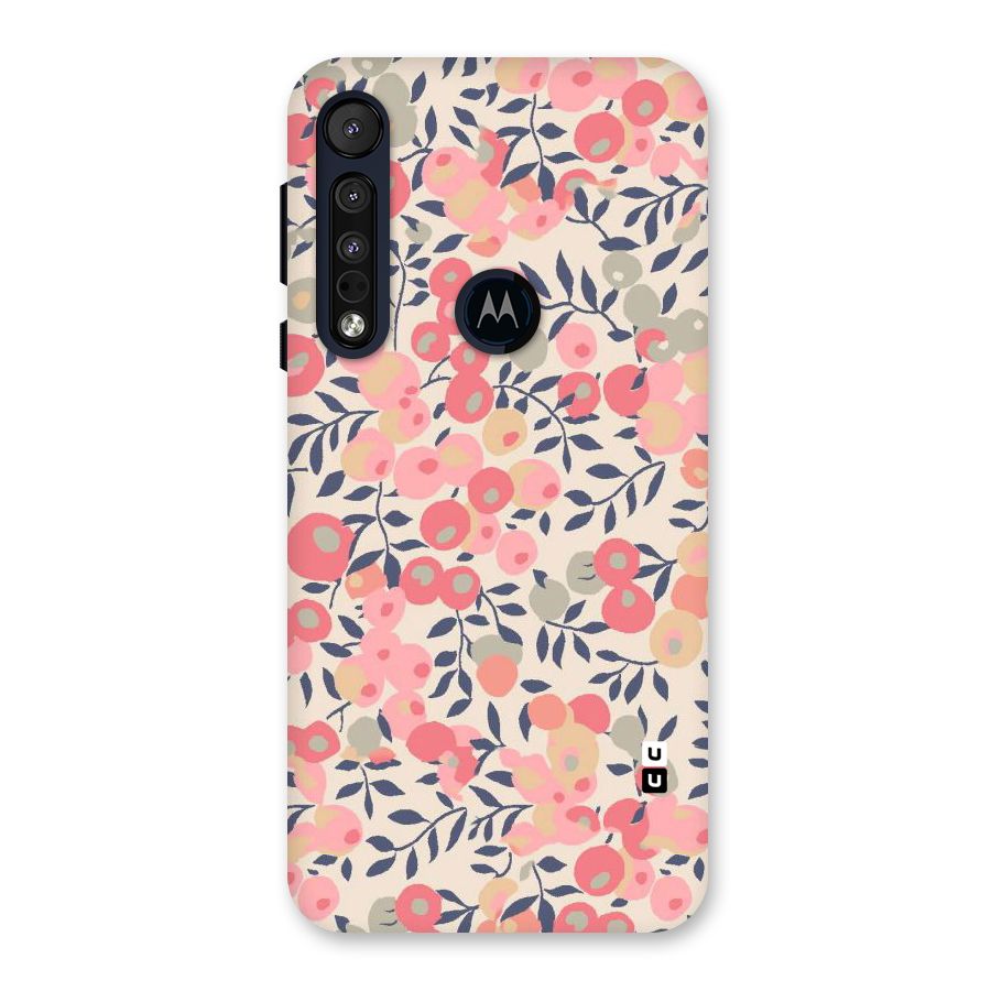Pink Leaf Pattern Back Case for Motorola One Macro