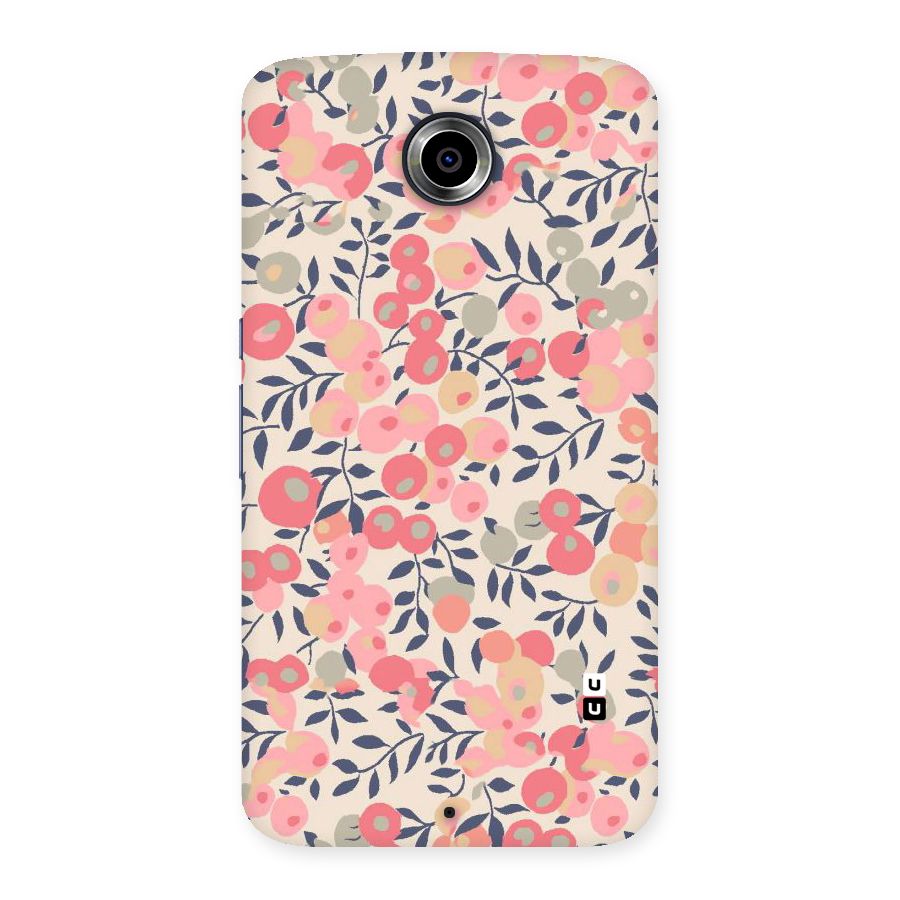 Pink Leaf Pattern Back Case for Nexsus 6