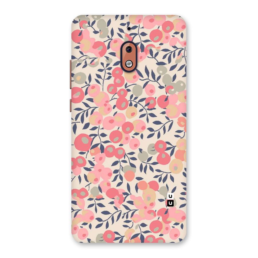 Pink Leaf Pattern Back Case for Nokia 2.1