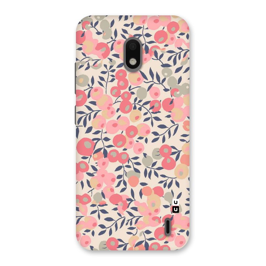Pink Leaf Pattern Back Case for Nokia 2.2