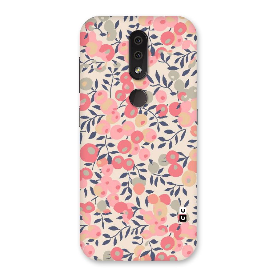 Pink Leaf Pattern Back Case for Nokia 4.2