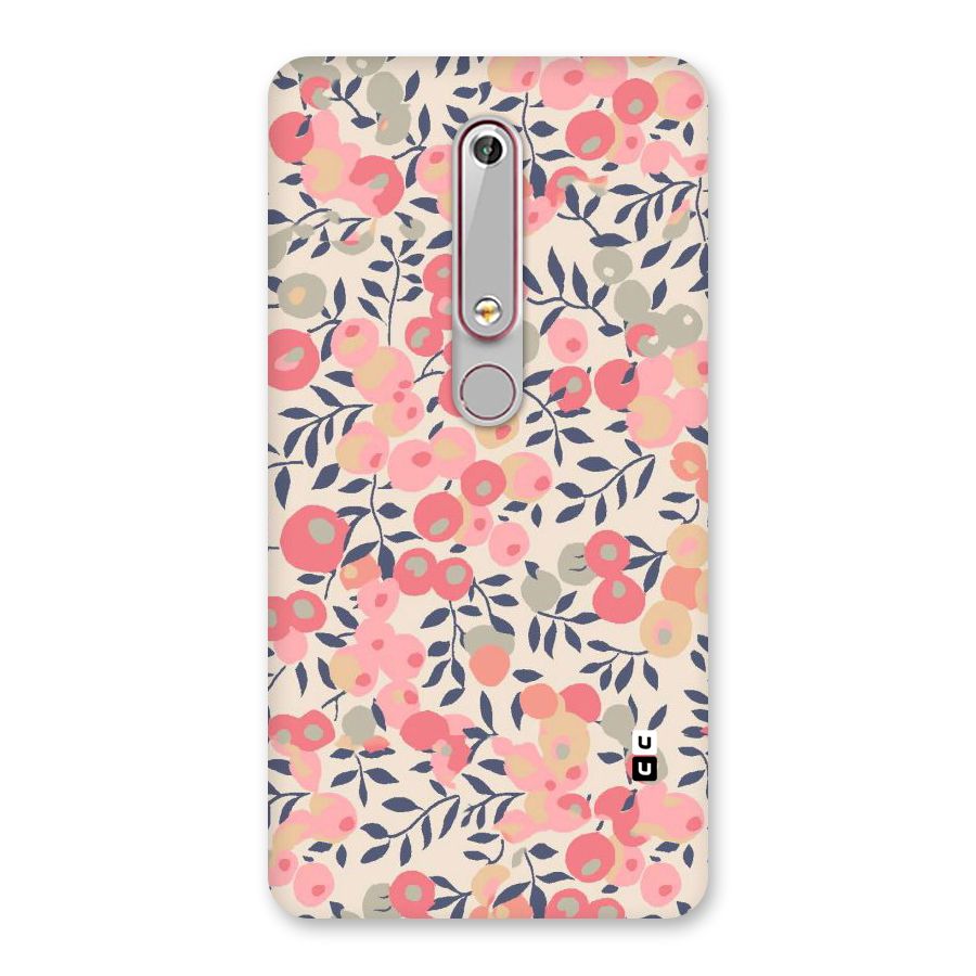 Pink Leaf Pattern Back Case for Nokia 6.1