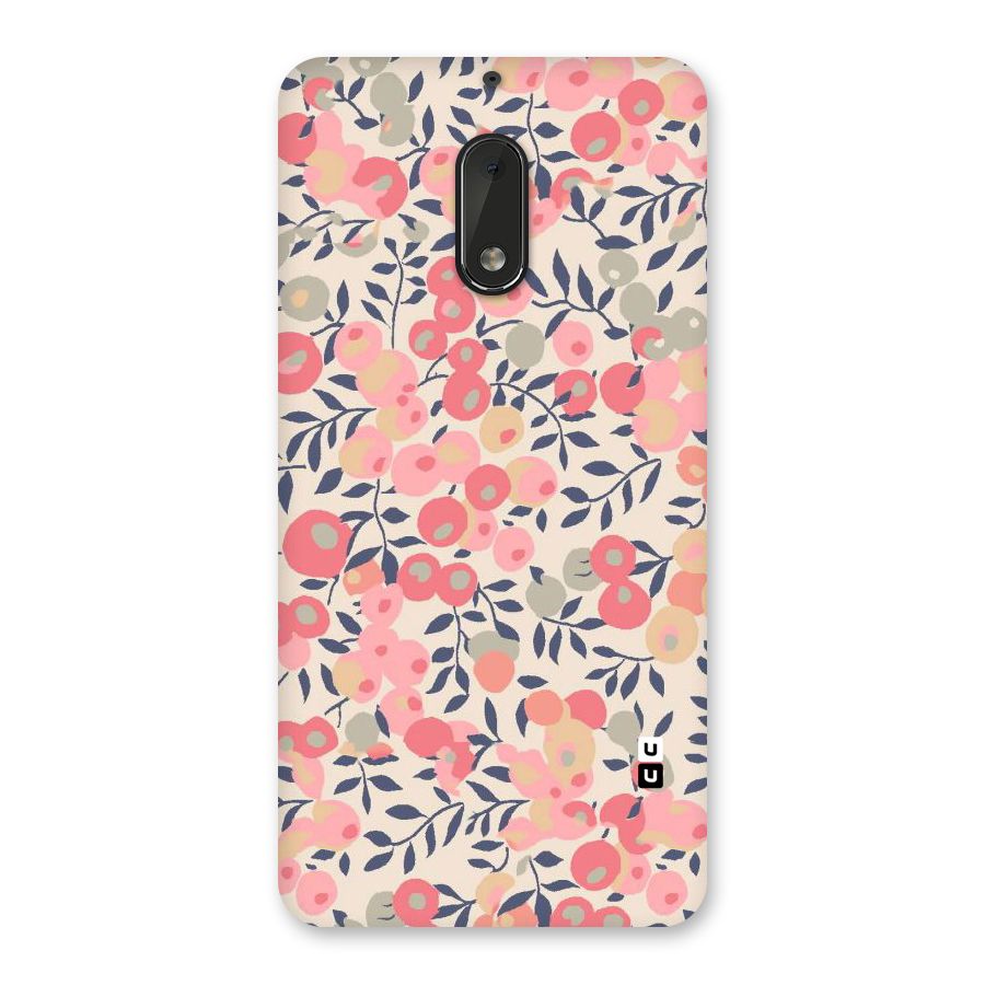 Pink Leaf Pattern Back Case for Nokia 6