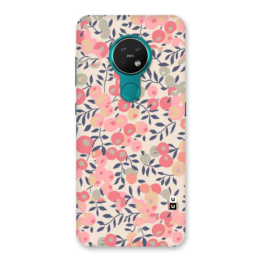 Pink Leaf Pattern Back Case for Nokia 7.2