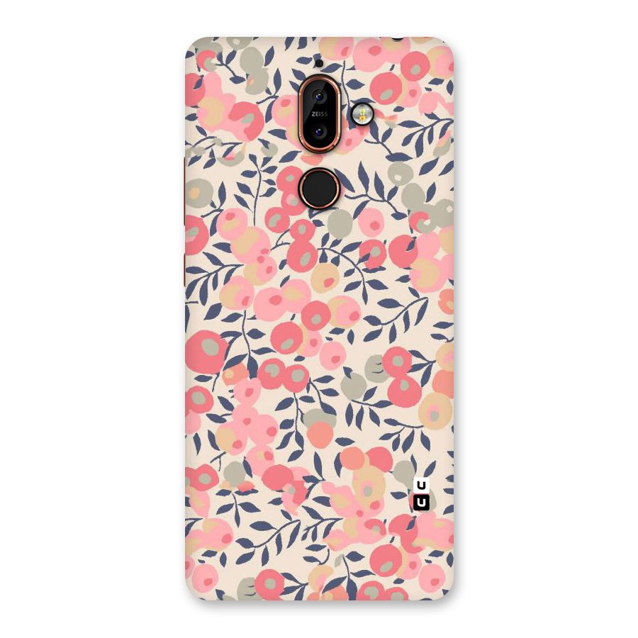 Pink Leaf Pattern Back Case for Nokia 7 Plus