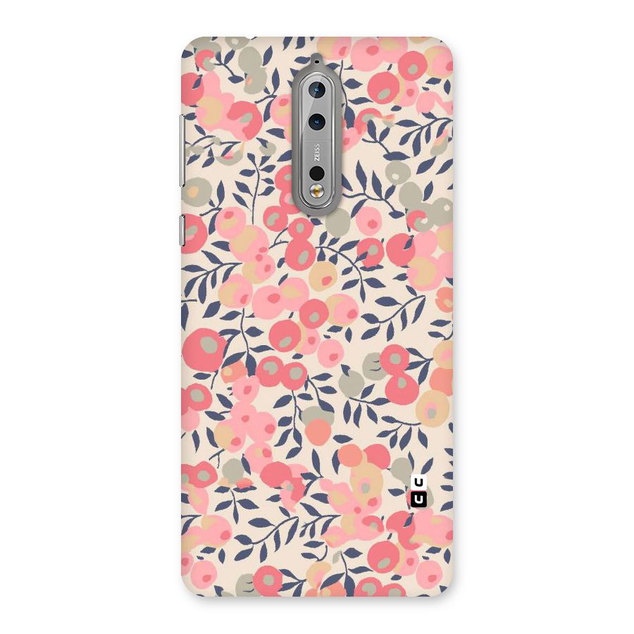 Pink Leaf Pattern Back Case for Nokia 8