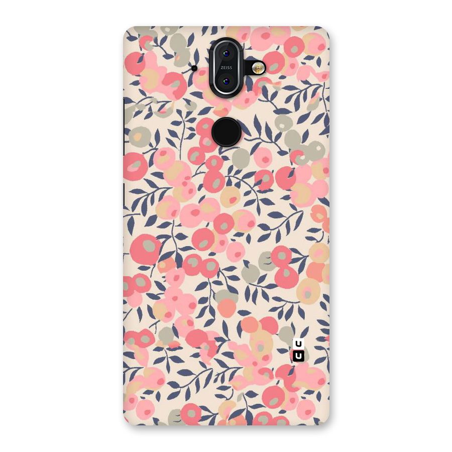 Pink Leaf Pattern Back Case for Nokia 8 Sirocco