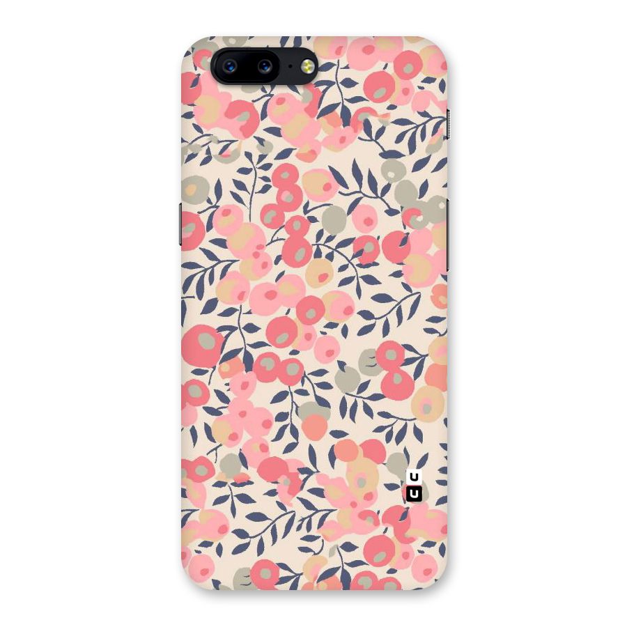 Pink Leaf Pattern Back Case for OnePlus 5