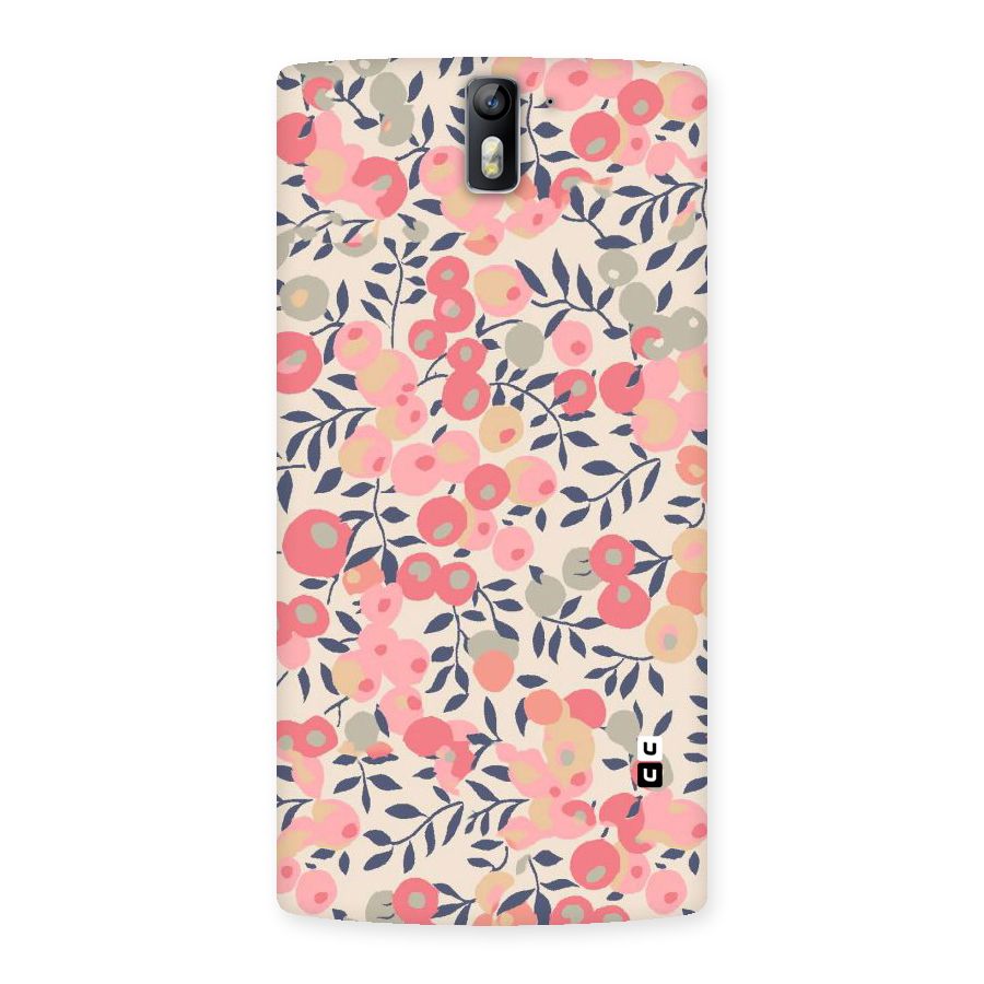 Pink Leaf Pattern Back Case for One Plus One